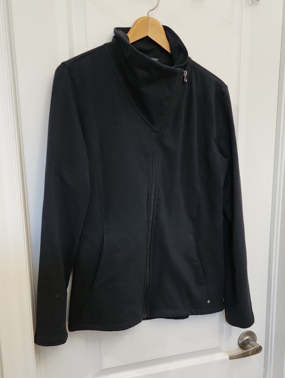 L Tuff Athletics Black Asymmetric Zip Jacket